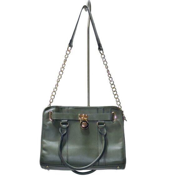 DASEIN Women's Handbag Belted Medium Tote Bag Green Faux Leather - Picture 2 of 12